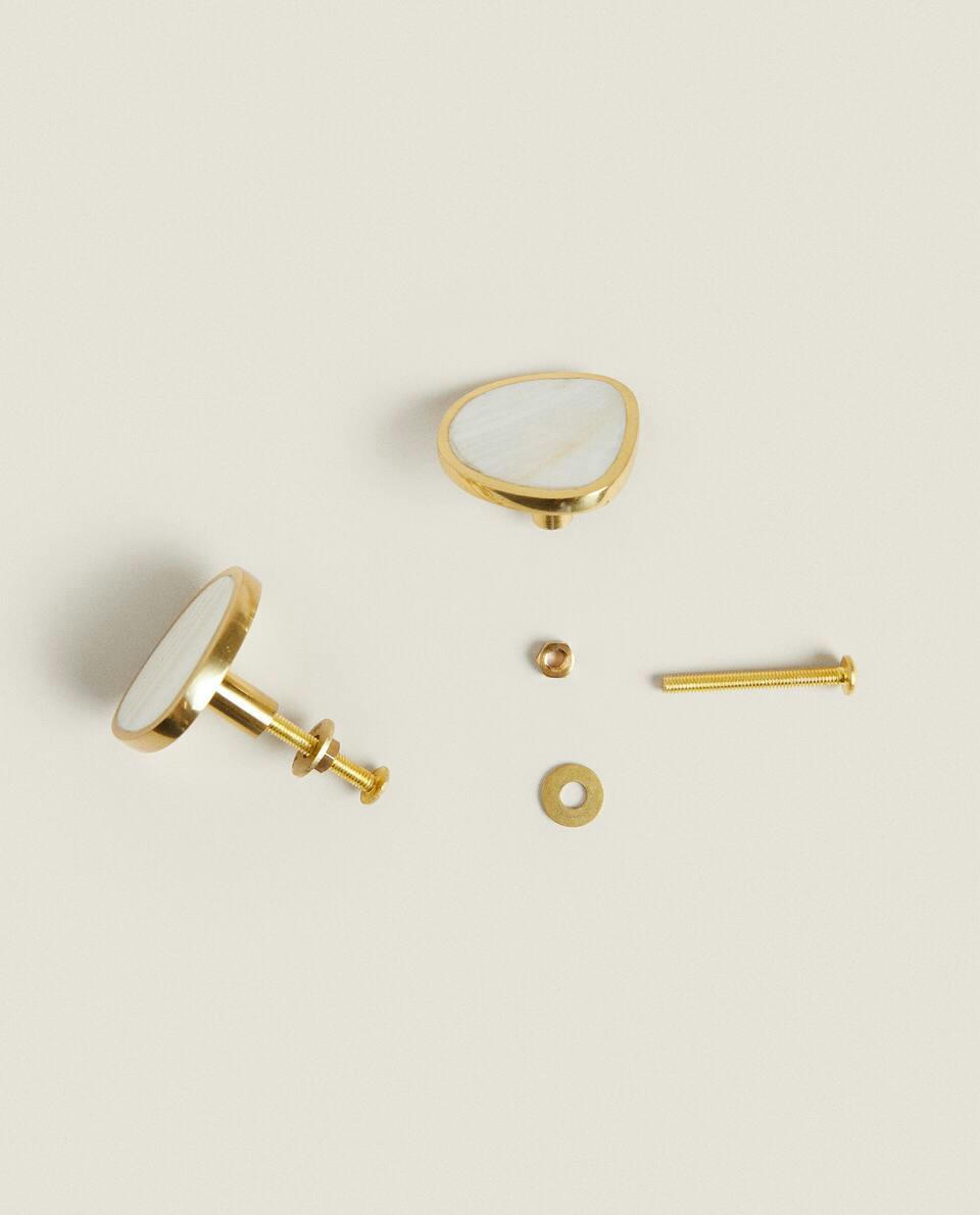 MOTHER-OF-PEARL EFFECT DOOR KNOB (PACK OF 2)