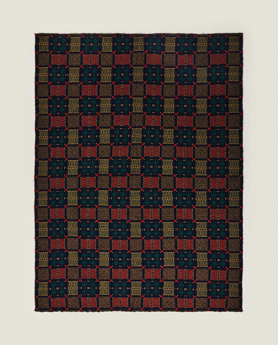 MULTICOLOURED CHRISTMAS JACQUARD WOOL BLANKET