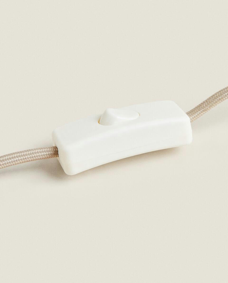 LAMP WITH SCORED STONEWARE BASE