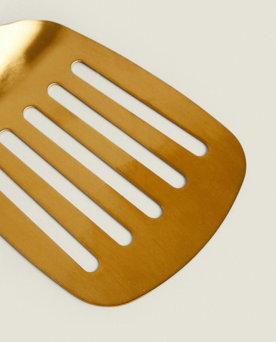 WOOD AND METAL SPATULA