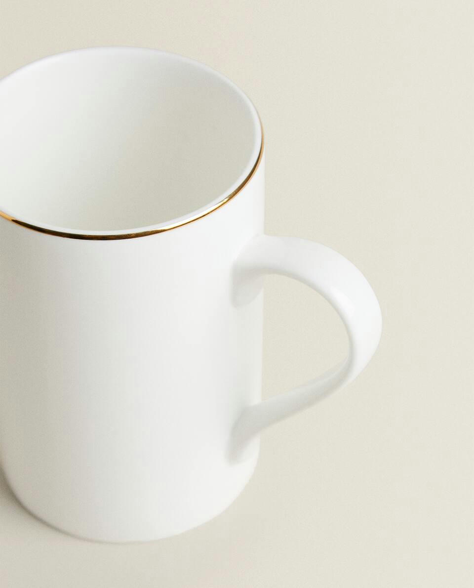 RIMMED BONE CHINA MUG