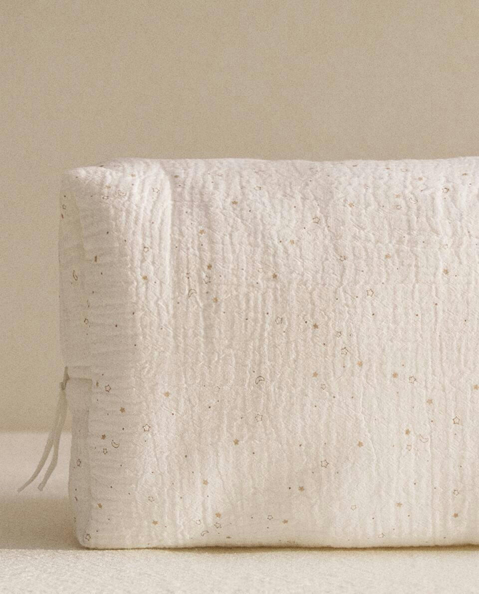 COTTON MUSLIN STAR TOILETRY BAG
