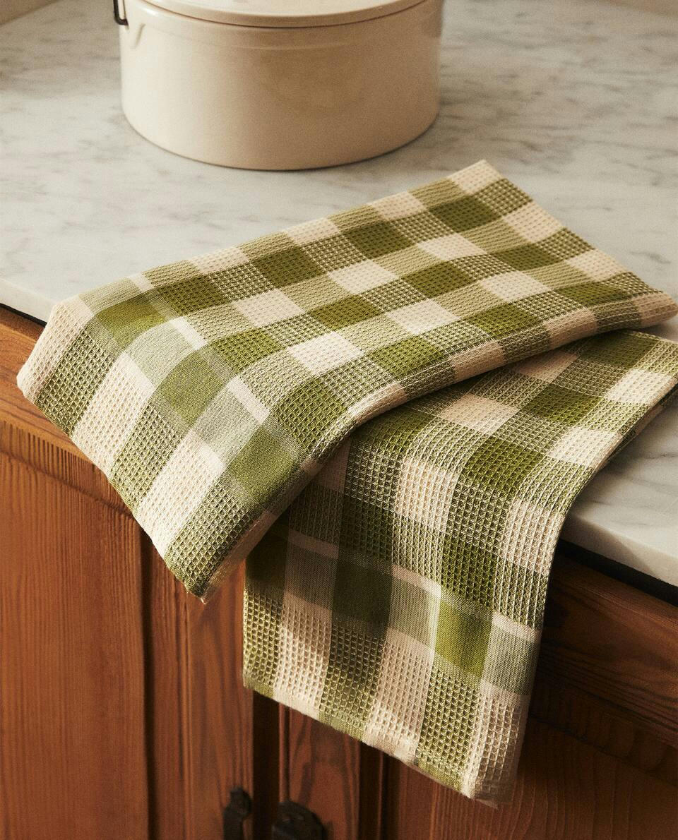 CHECK WAFFLE TEA TOWEL (PACK OF 2)