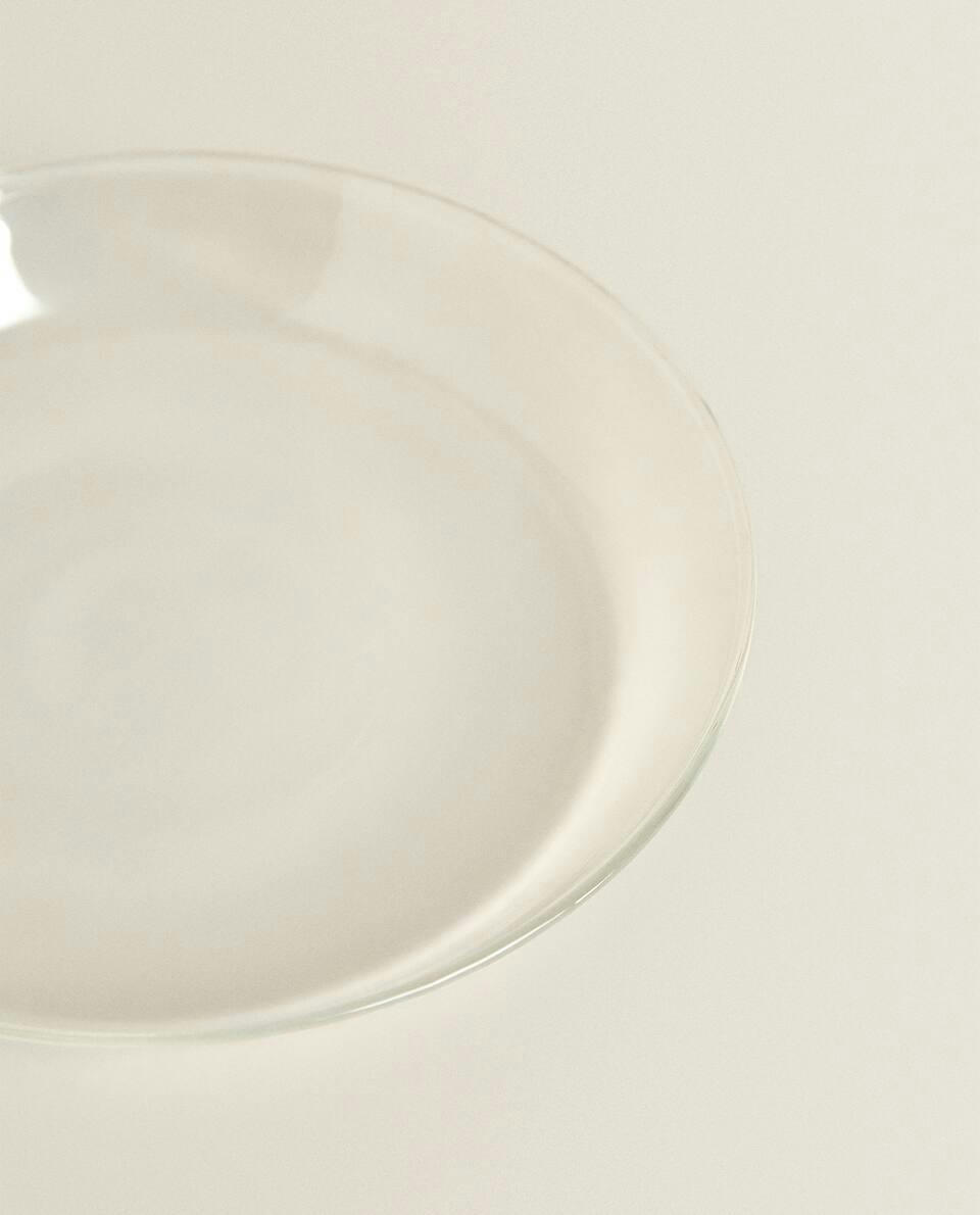 BOROSILICATE GLASS SIDE PLATE WITH RIM