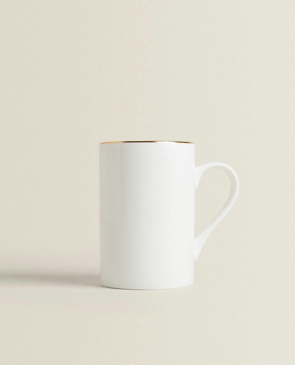 RIMMED BONE CHINA MUG