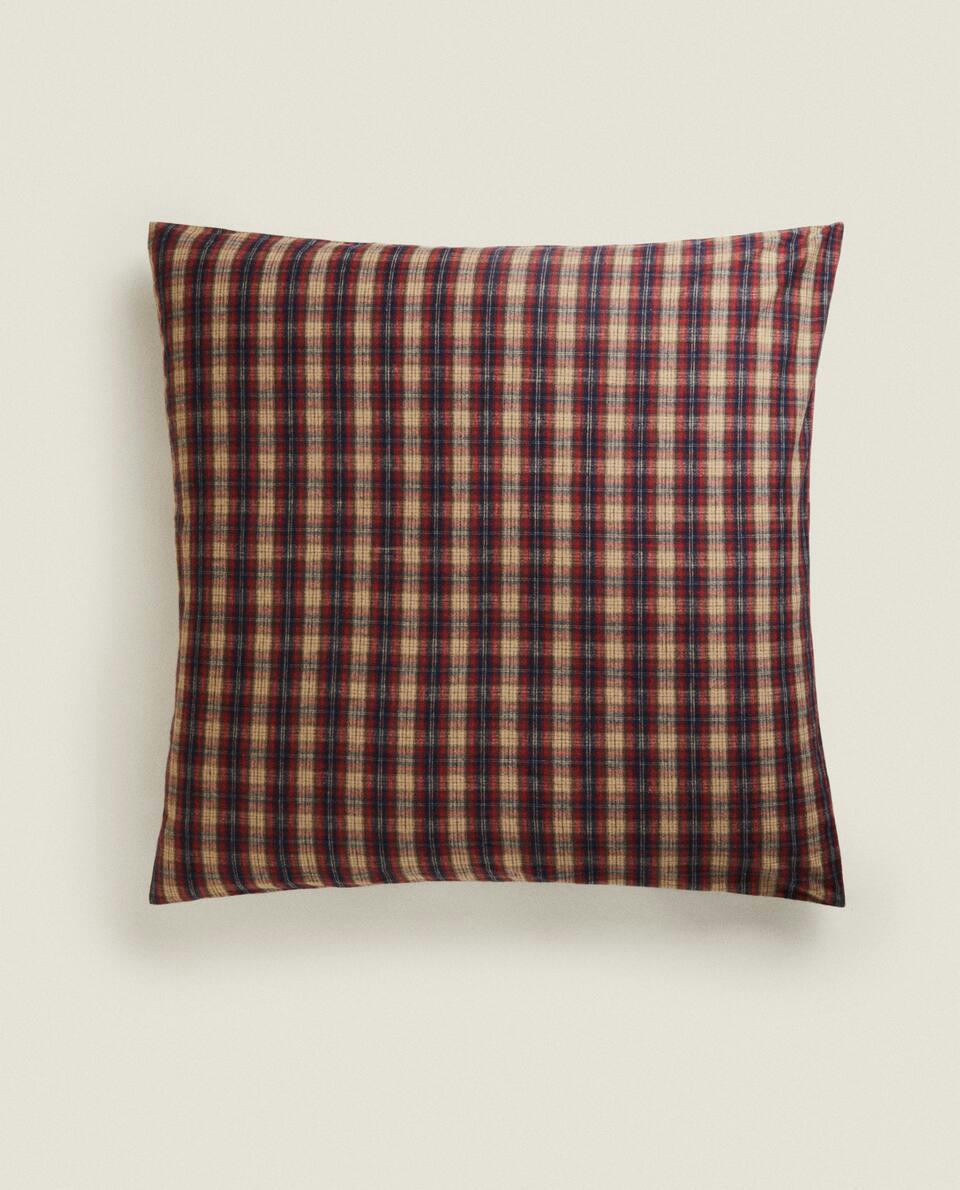 CHECK FLANNEL CHRISTMAS PILLOWCASE