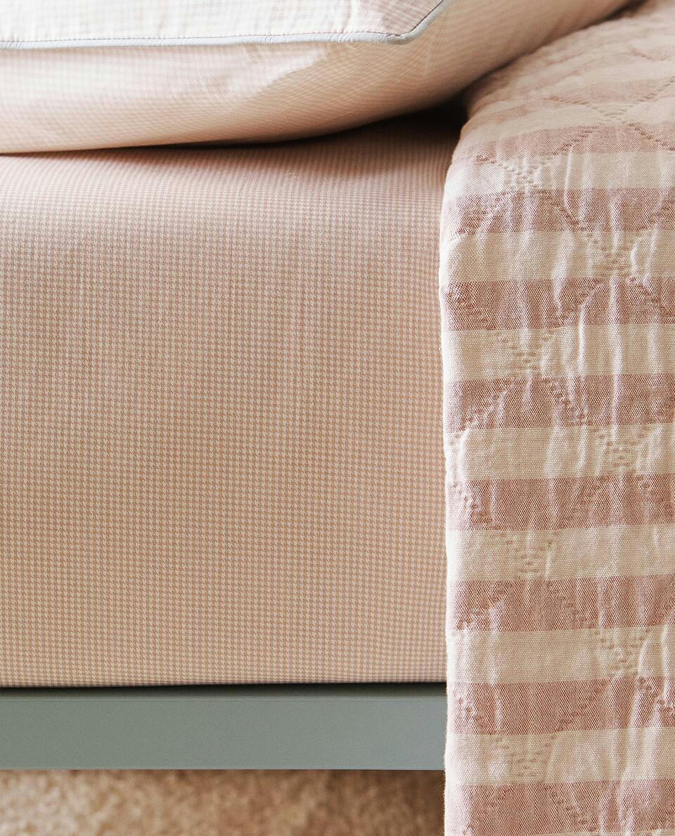 GINGHAM PRINT FITTED SHEET