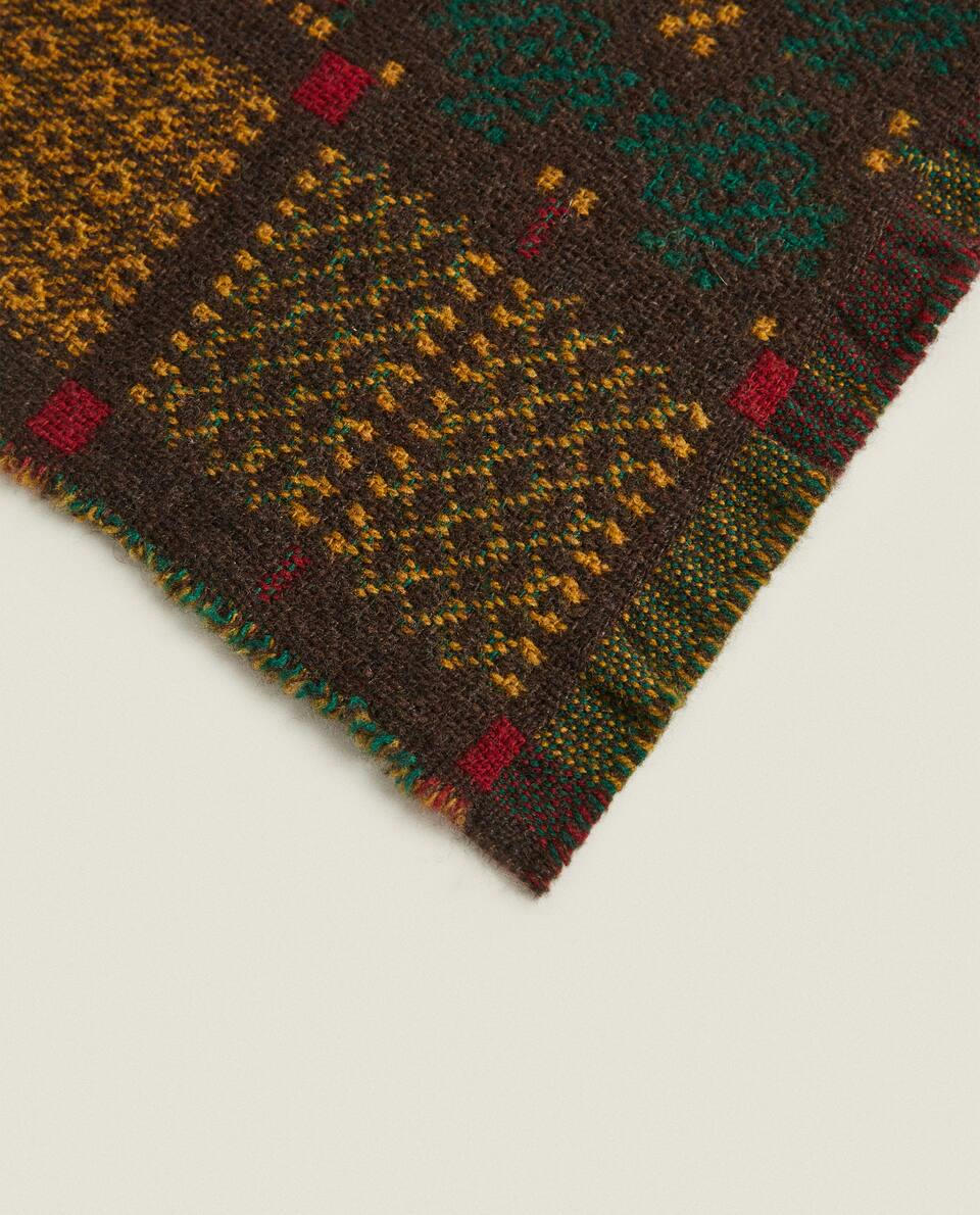 MULTICOLOURED CHRISTMAS JACQUARD WOOL BLANKET