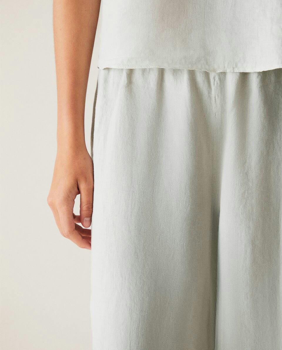 CROPPED LINEN TROUSERS