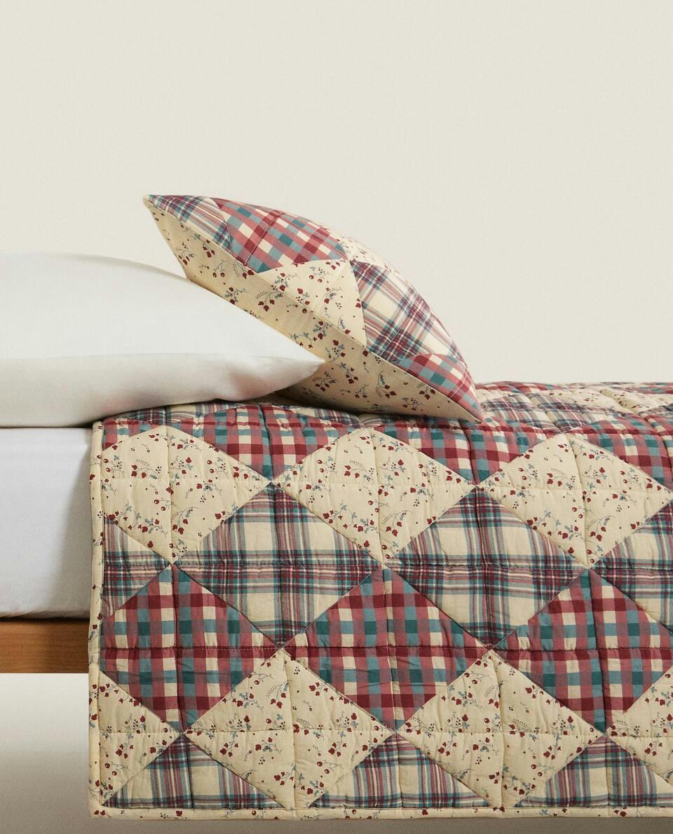 CHILDREN'S COTTON PATCHWORK BEDSPREAD CHRISTMAS