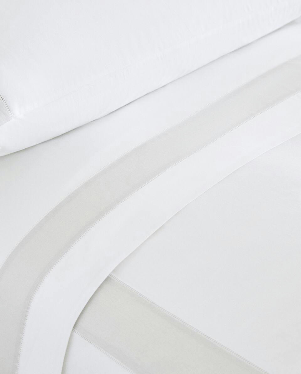 DUVET COVER WITH LINEN BORDER