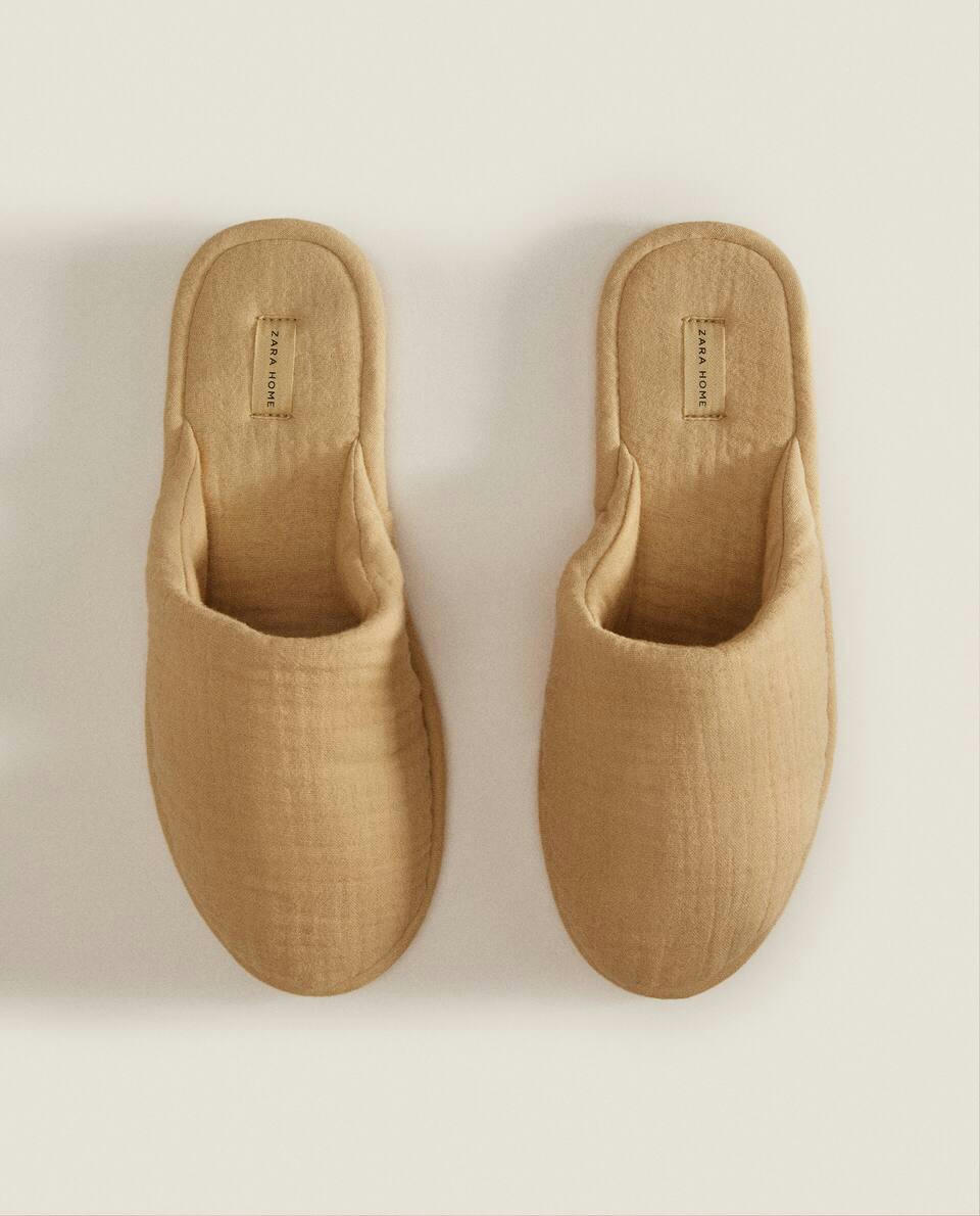 COTTON MUSLIN SLIPPERS
