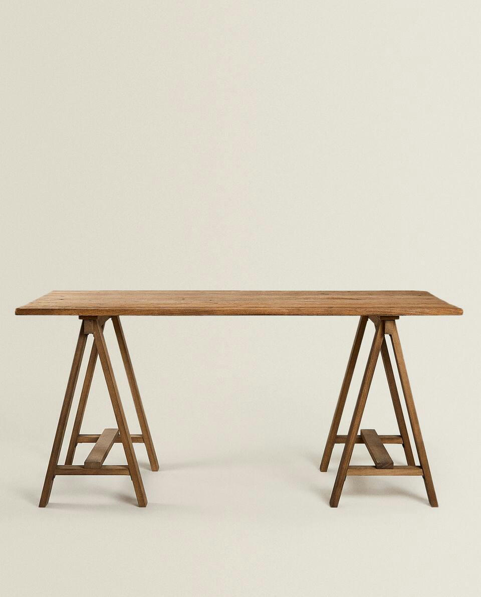 ELM WOOD TRESTLE TABLE