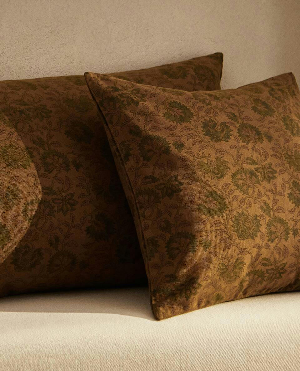 FLORAL PRINT CUSHION COVER
