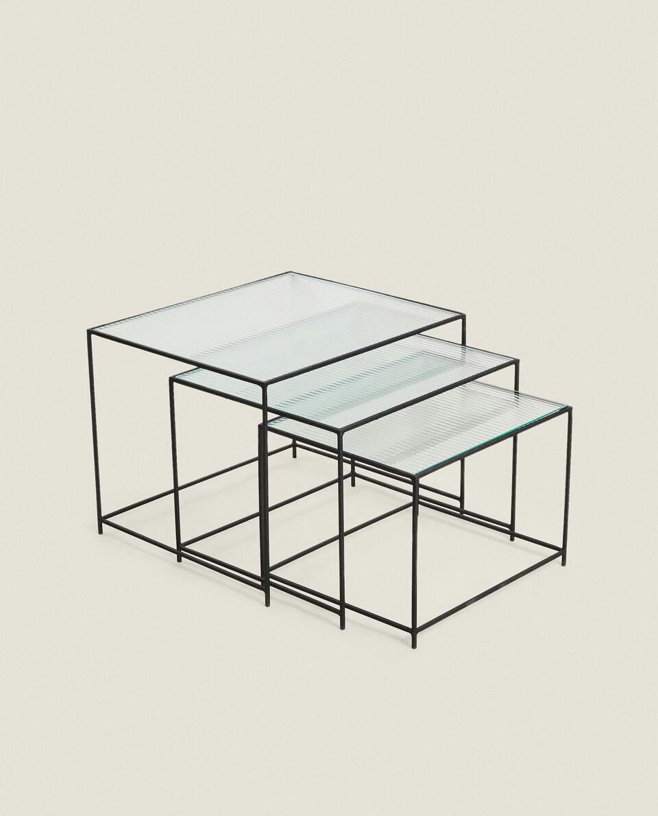 METAL AND GLASS TABLE
