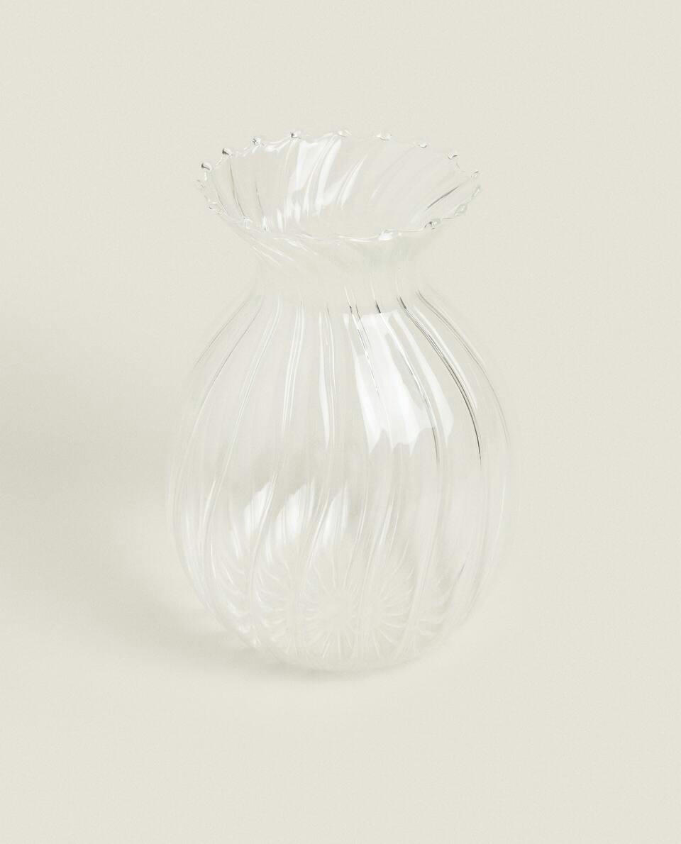BOROSILICATE GLASS VASE WITH LINES