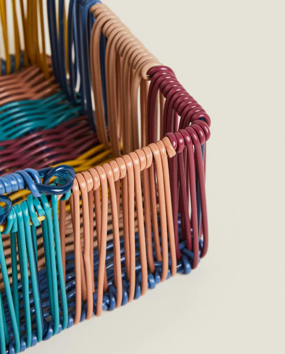 MULTICOLOURED WOVEN BASKET HANDLE