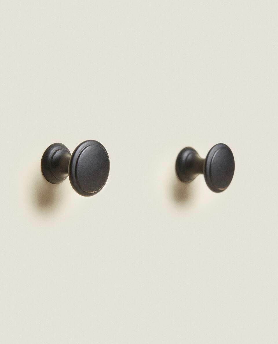 BLACK METAL DOOR KNOB (PACK OF 2)