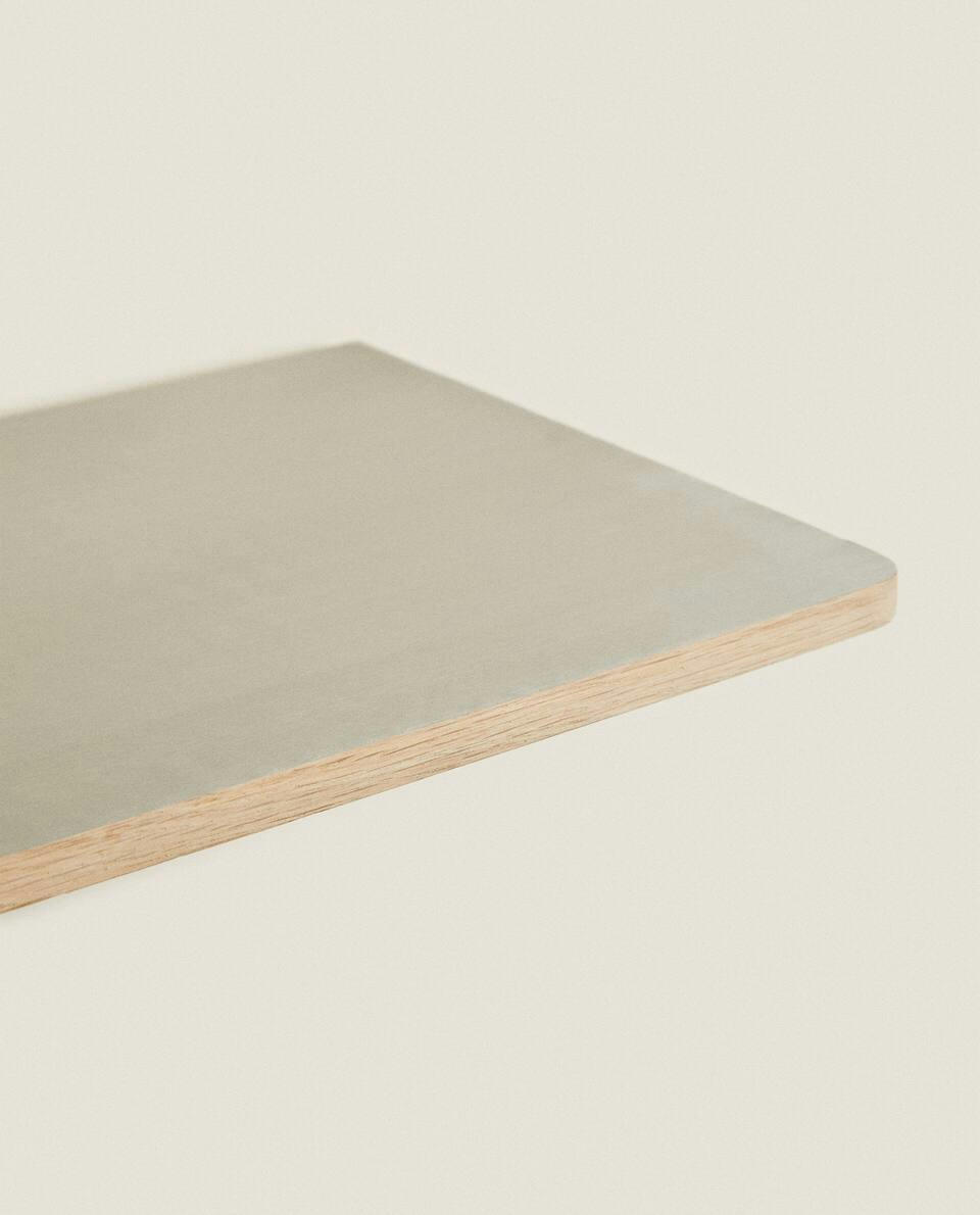 OAK SHELVING UNIT WITH METAL SUPPORT