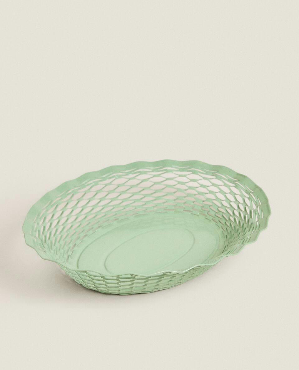 METAL BOWL WITH PERFORATED EDGE