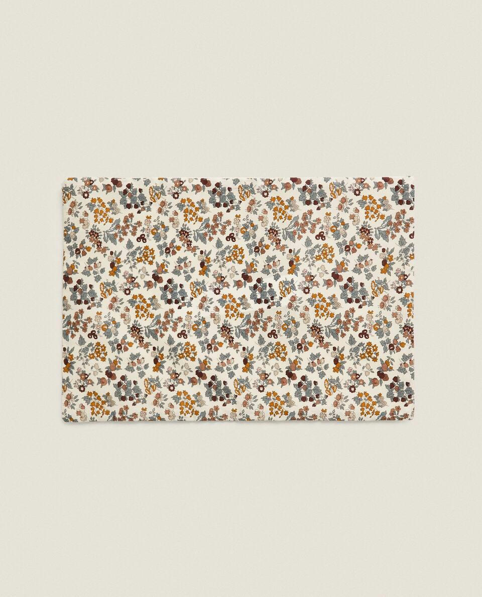 FLORAL PRINT FABRIC CHILDREN’S MINI COT SET (SET OF 2)