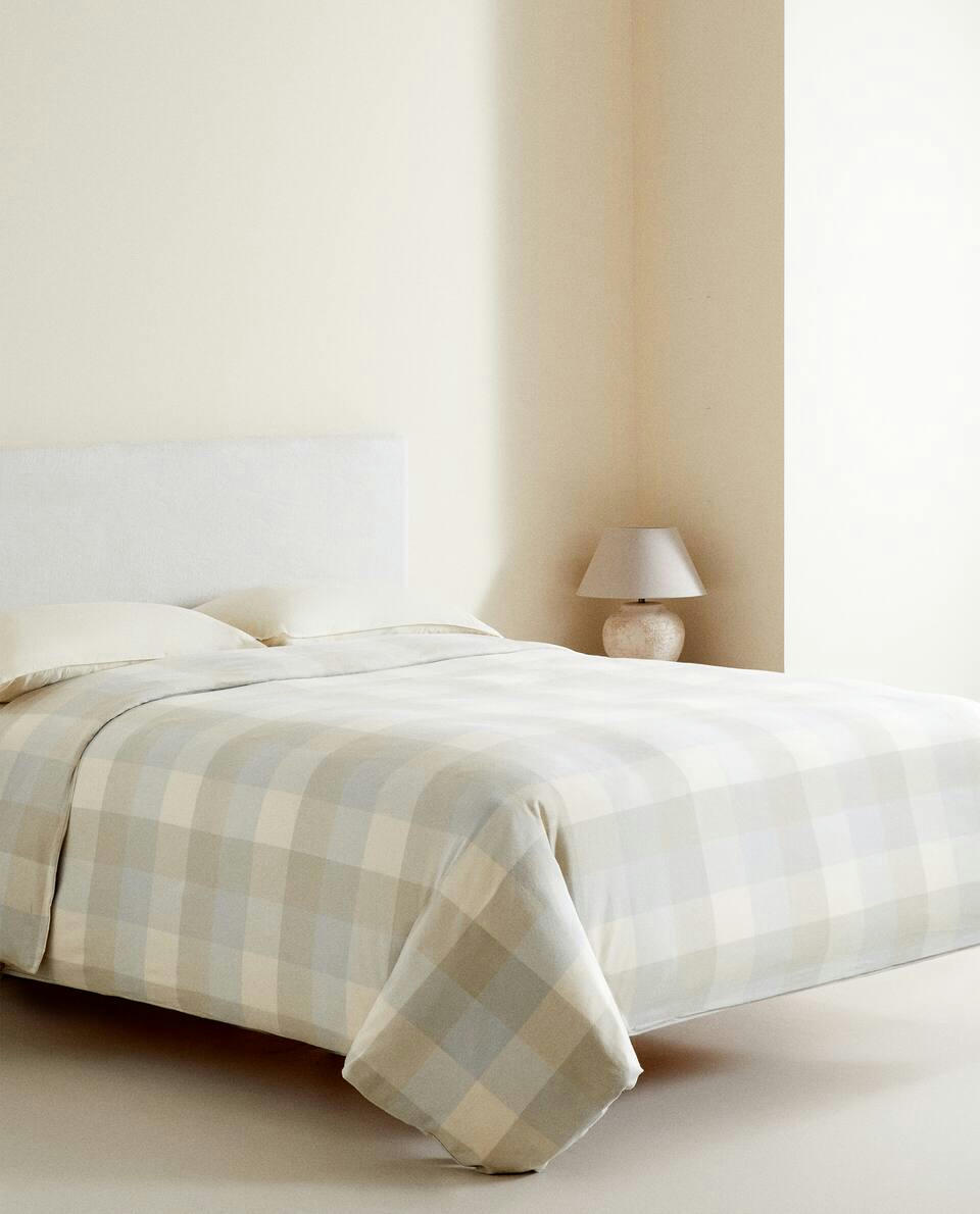 CHECK FLANNEL DUVET COVER