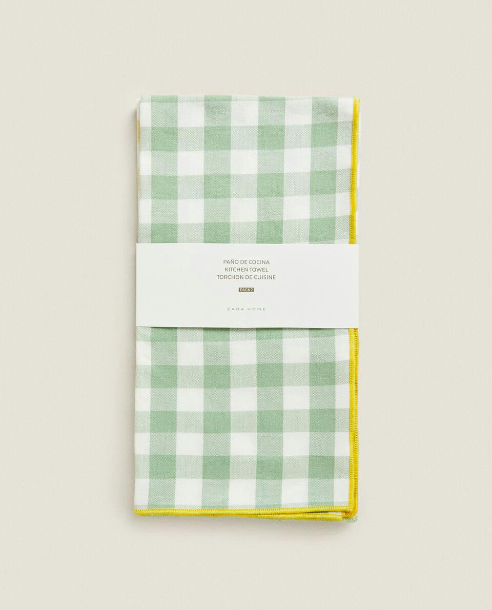 CHECK PRINT COTTON TEA TOWEL (PACK OF 2)