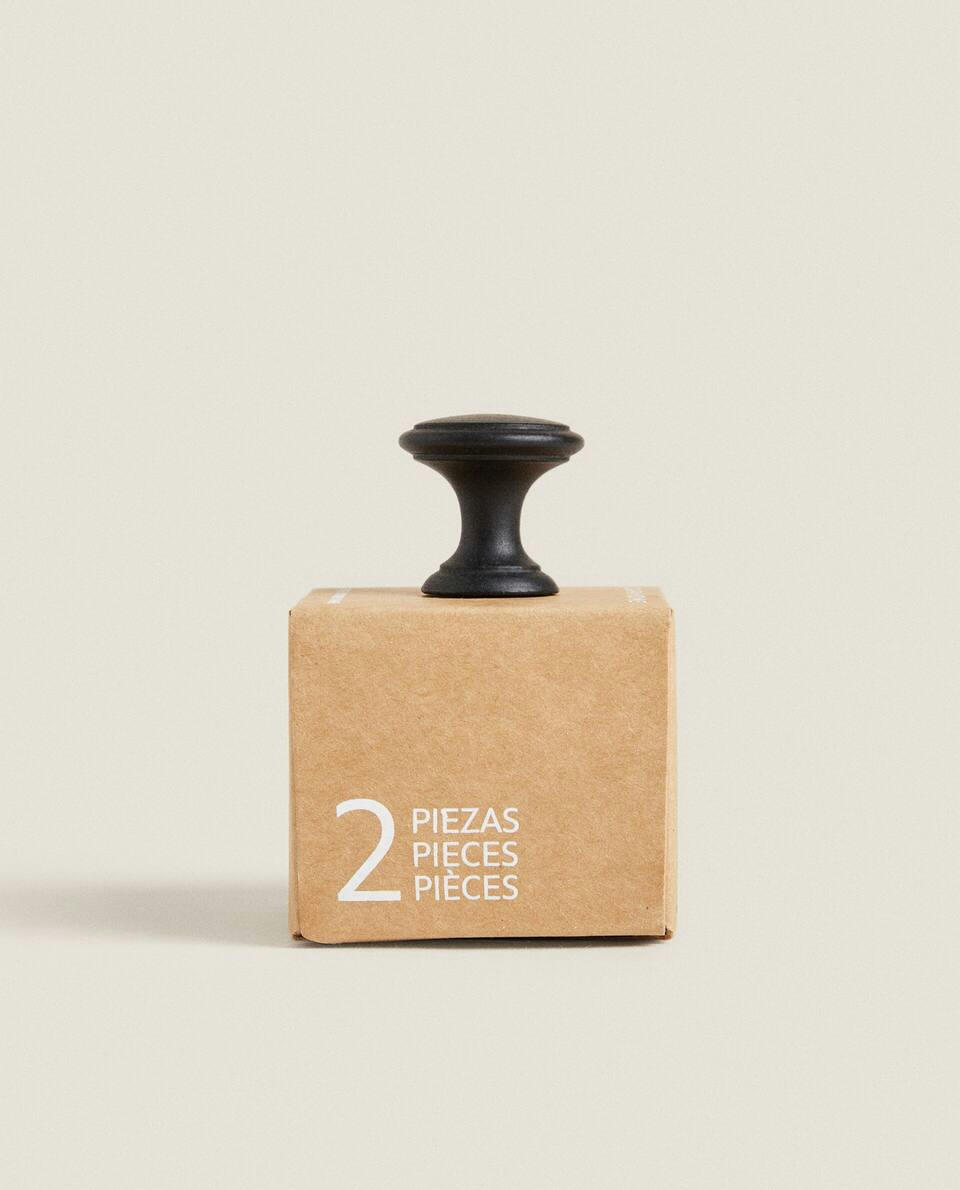 BLACK METAL DOOR KNOB (PACK OF 2)