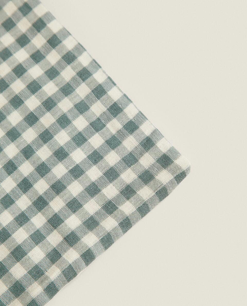 CHILDREN’S GINGHAM FLAT SHEET AND PILLOWCASE WITH SET