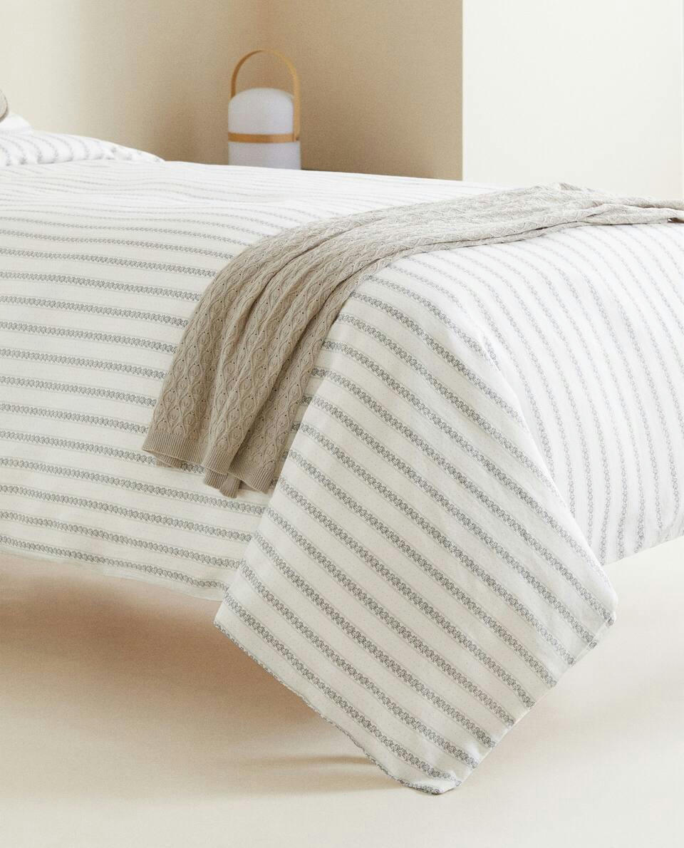 STRIPED LINEN DUVET COVER