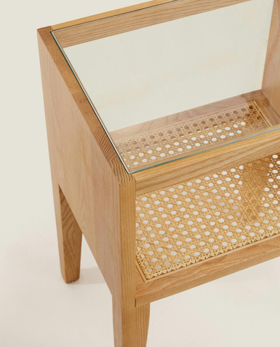 WOODEN BEDSIDE TABLE