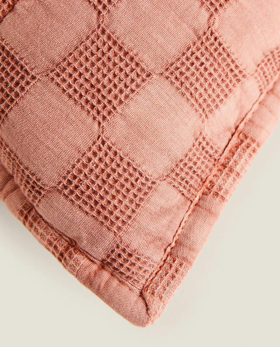 WAFFLE-KNIT CUSHION COVER