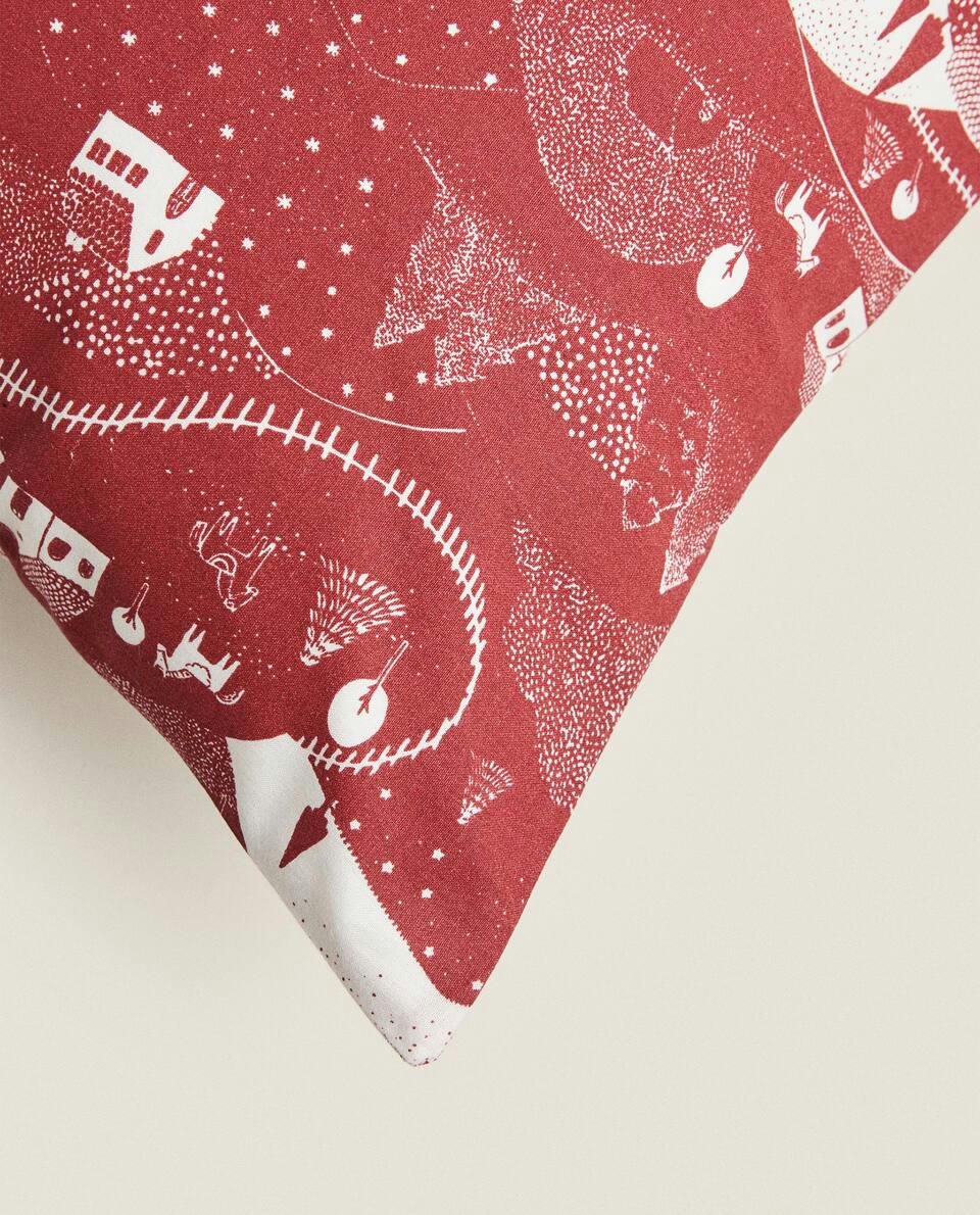 CHILDREN'S CHRISTMAS LANDSCAPE COTTON PILLOWCASE