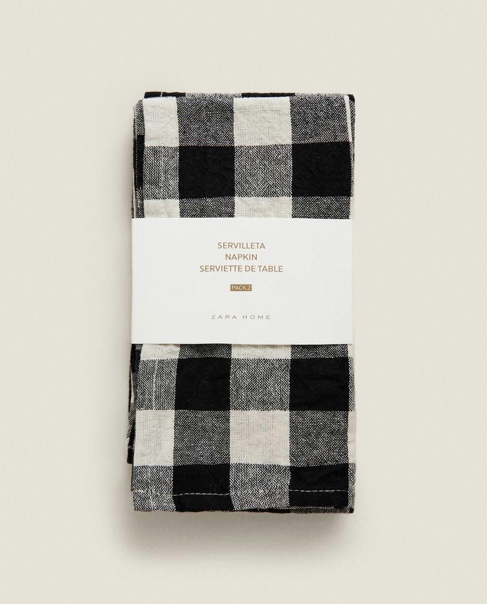 CHECK LINEN NAPKIN (PACK OF 2)