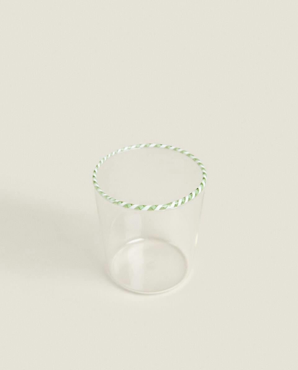 BOROSILICATE GLASS TUMBLER WITH CHRISTMAS CANDY CANE