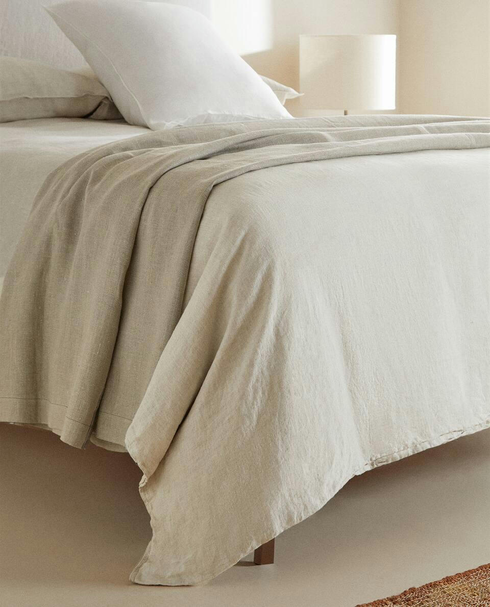 (140 GxM2) WASHED LINEN FLAT SHEET