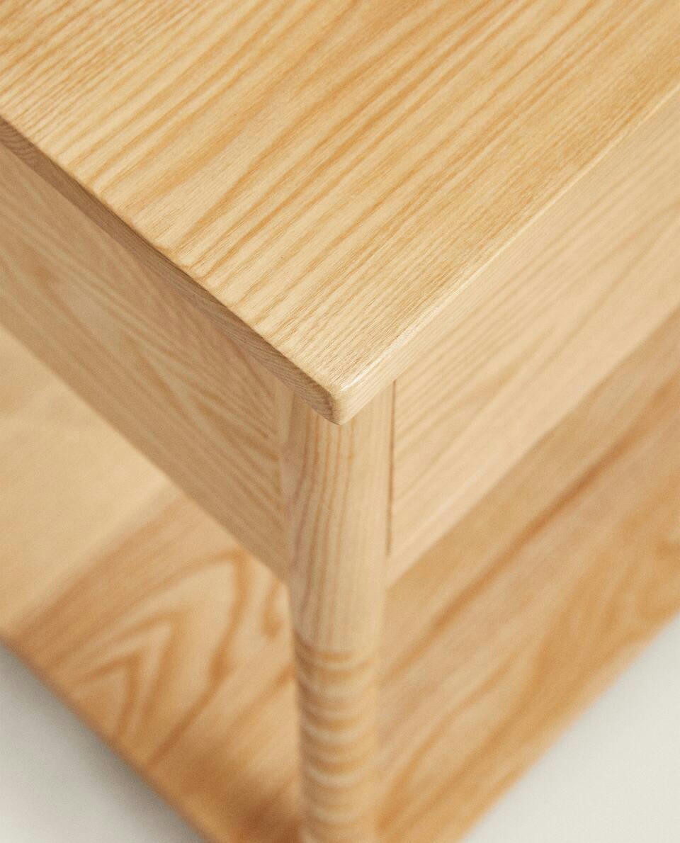 WOODEN BEDSIDE TABLE