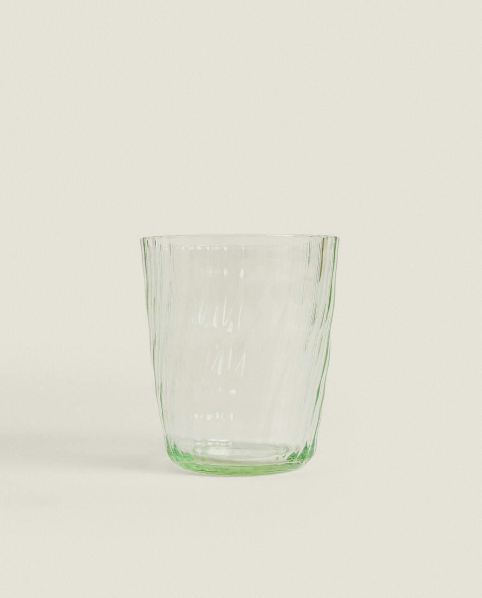 COLOURED TUMBLER WITH LINES