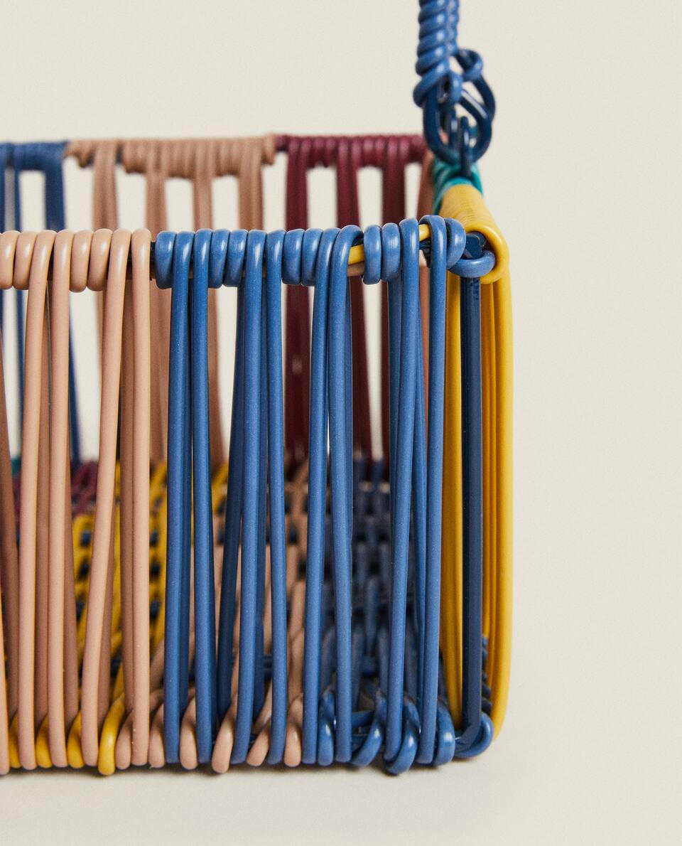 MULTICOLOURED WOVEN BASKET HANDLE