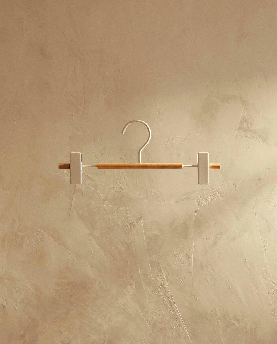 WOOD AND METAL SKIRT HANGER (SET OF 2)