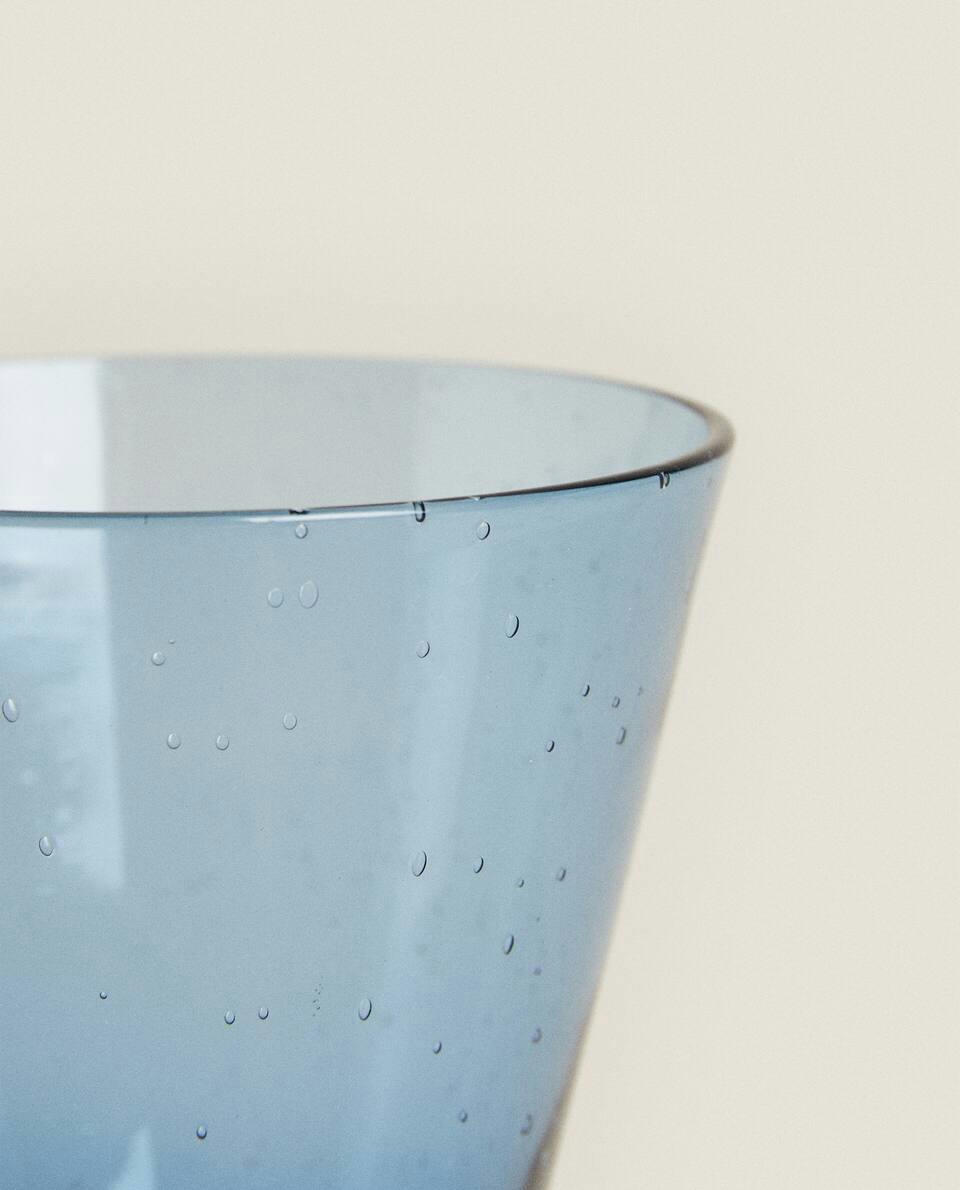 LARGE GLASS WITH BUBBLES