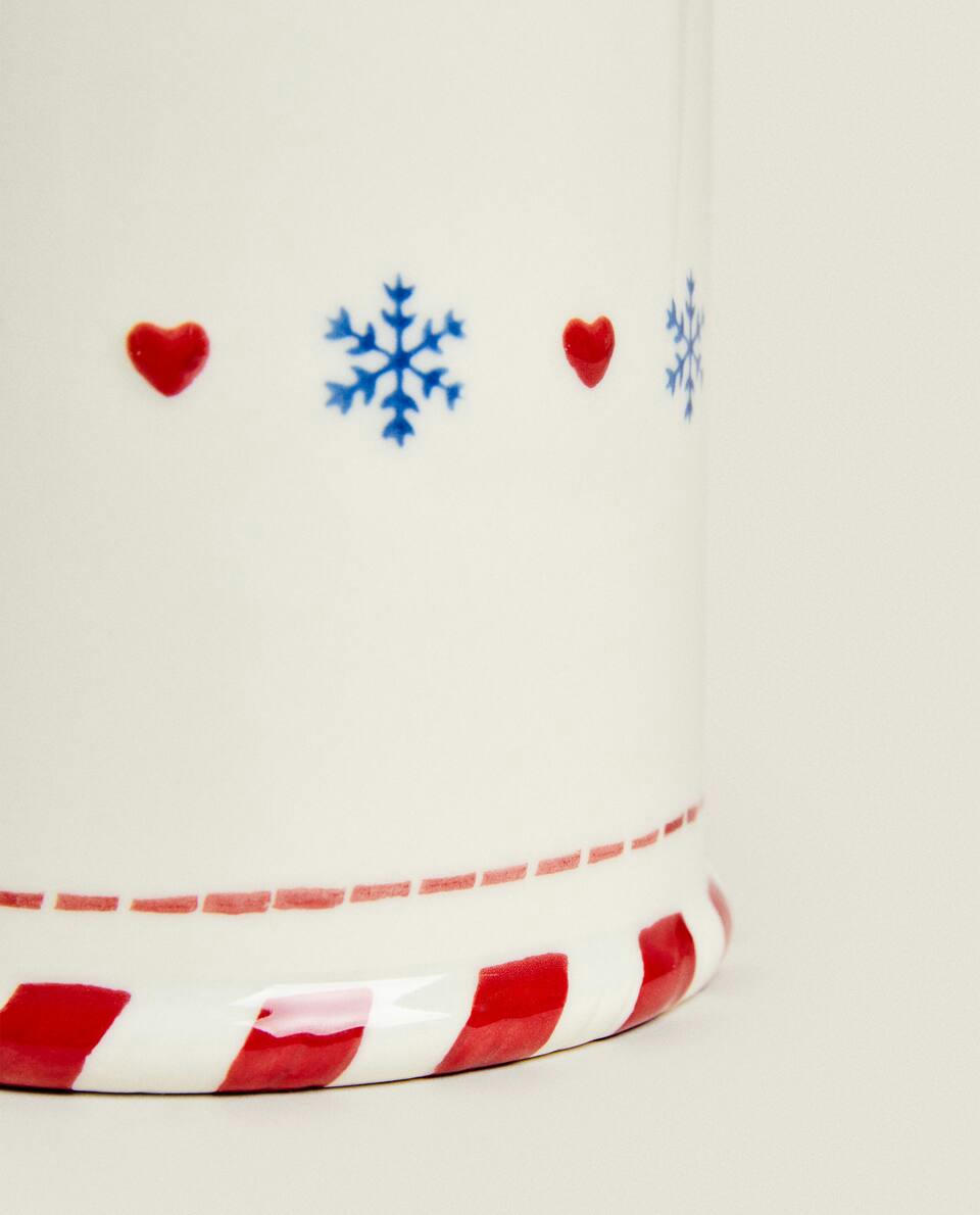 CHILDREN’S CHRISTMAS STONEWARE COOKIE JAR