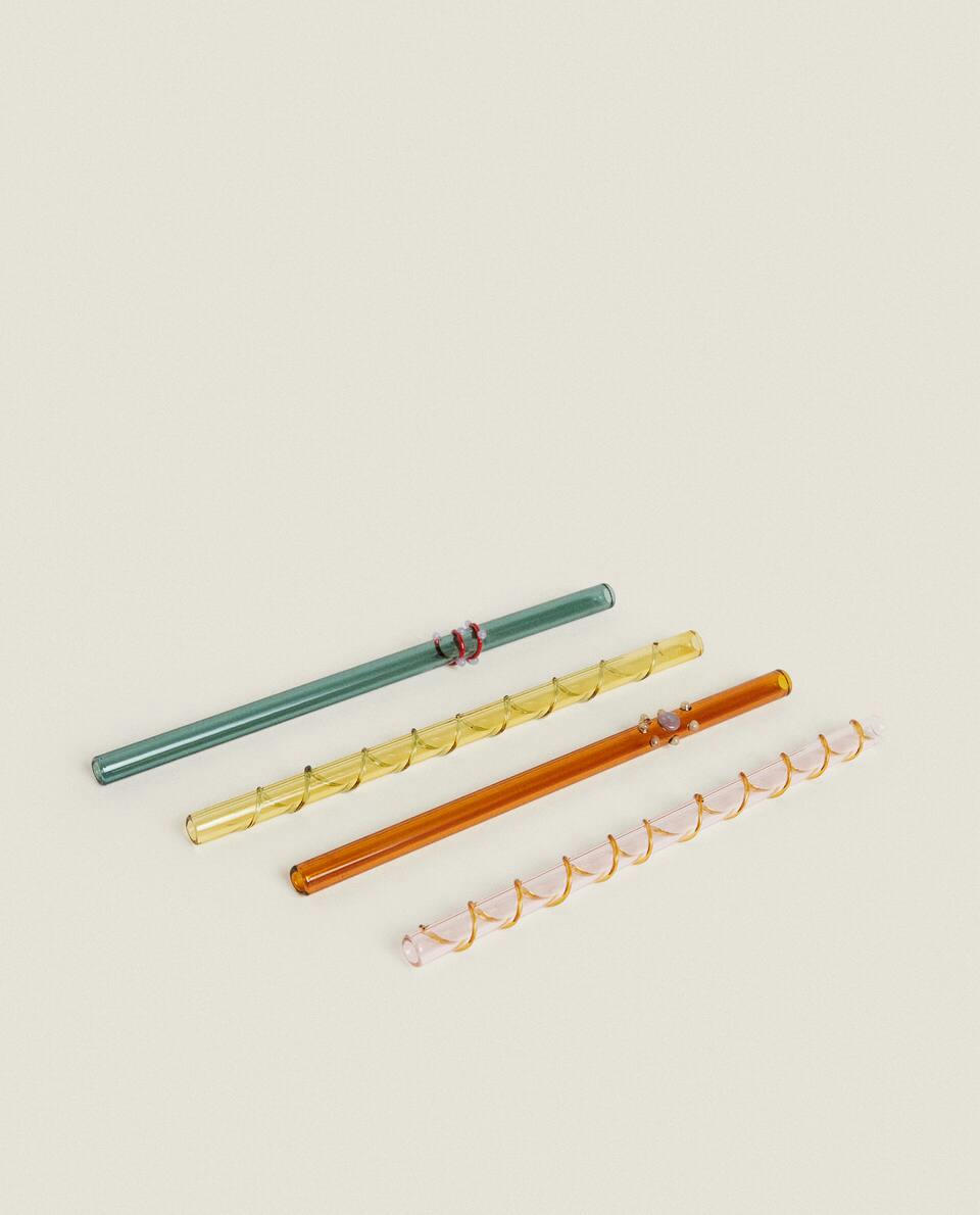PACK OF BOROSILICATE GLASS STRAWS (PACK OF 4)