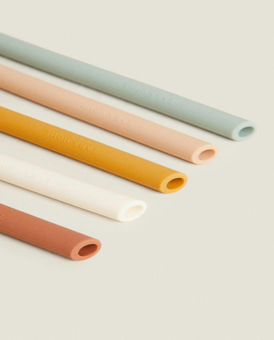 SILICONE STRAWS (PACK OF 5)