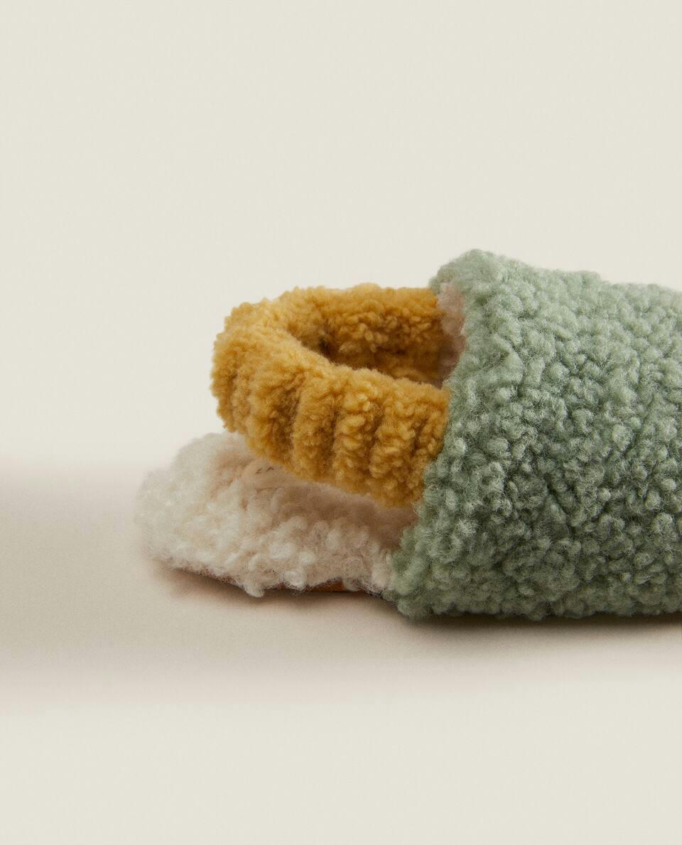 FAUX SHEARLING SLINGBACK SLIPPERS