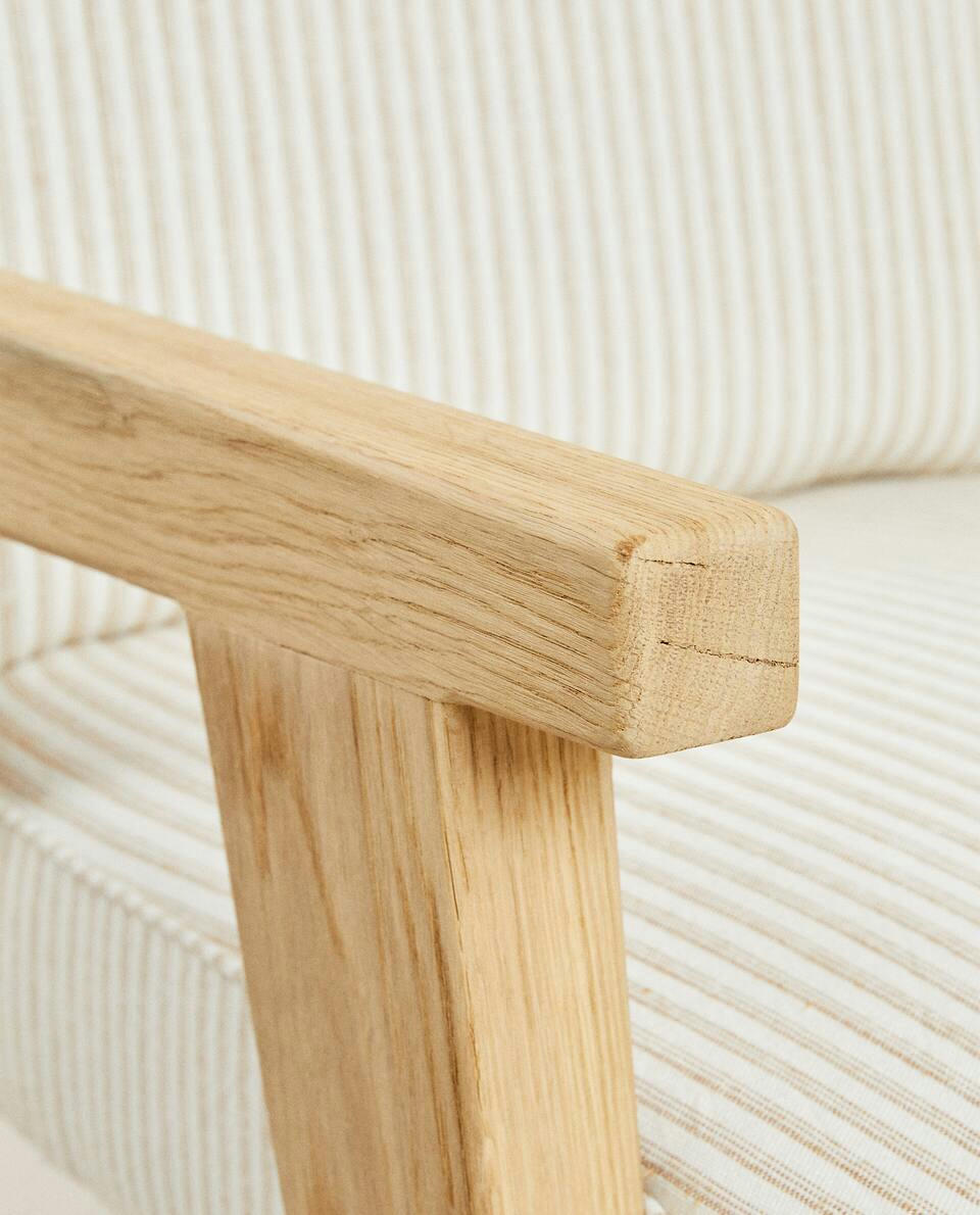 ZARA HOME BY BLASCO UPHOLSTERED OAK ARMCHAIR