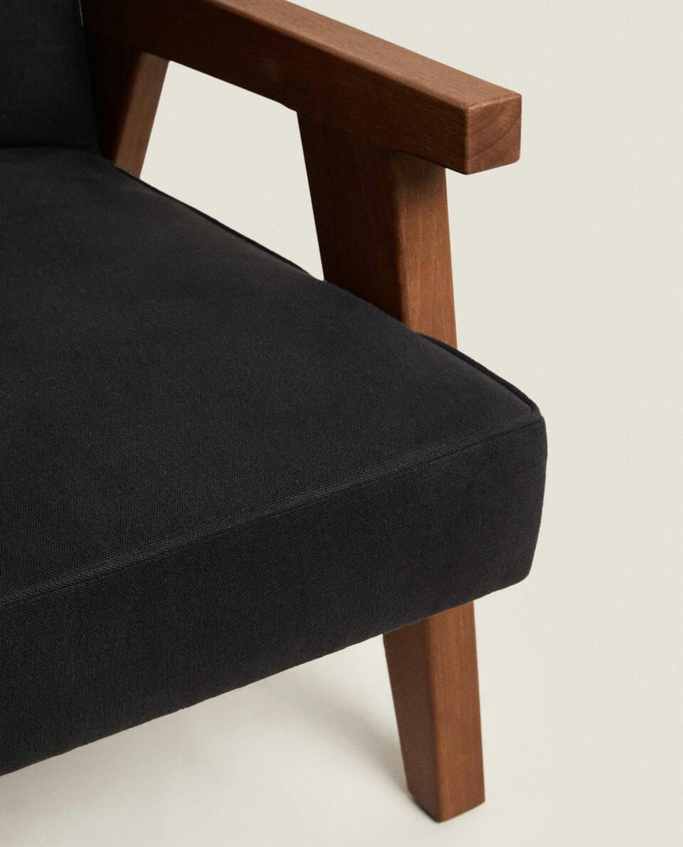 ZARA HOME BY BLASCO UPHOLSTERED WALNUT ARMCHAIR