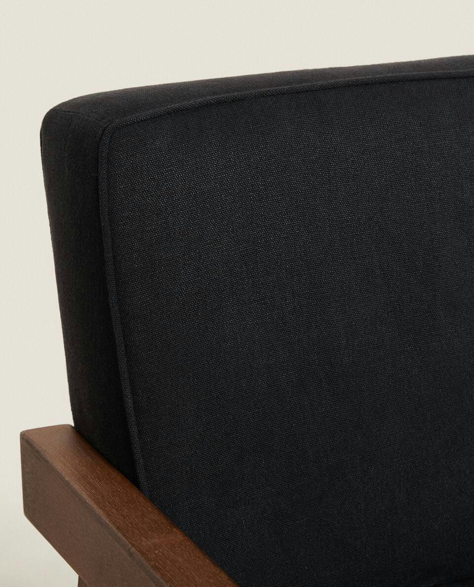 ZARA HOME BY BLASCO UPHOLSTERED WALNUT ARMCHAIR