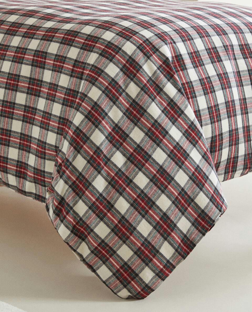 CHRISTMAS TARTAN FLANNEL FITTED SHEET