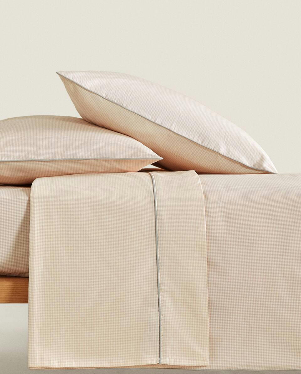 GINGHAM PRINT FITTED SHEET